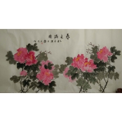 国画牡丹春色满园 - 刘月文