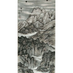 国画山水画祥云 - 刘月文