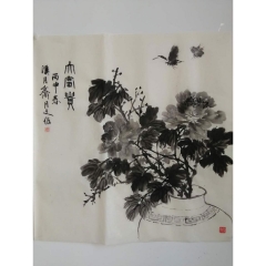 国画墨牡丹 - 刘月文